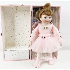 Ashton-Drake “My Little Ballerina” Porcelain Doll with Carrying Case – 15" Tall